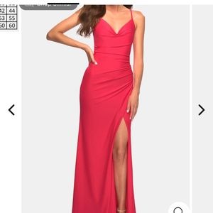 LaFemme Hot Coral Formal Dress